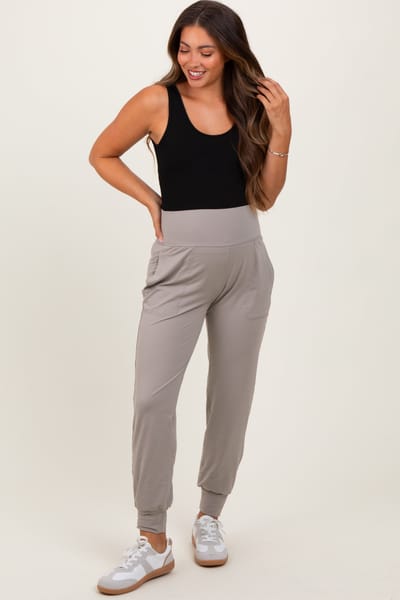 PinkBlush Light Grey Maternity Joggers