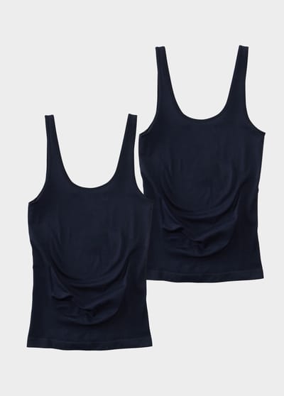 Ingrid+Isabel Seamless Belly Support Maternity Tank Top 2-Pack Black