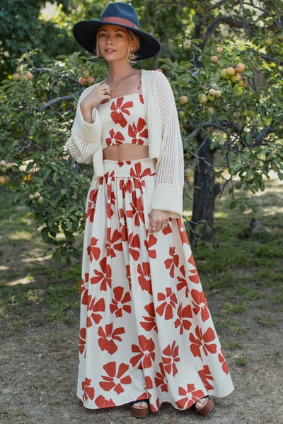 Buttermelon Ivory Open Knit Cropped Cardigan