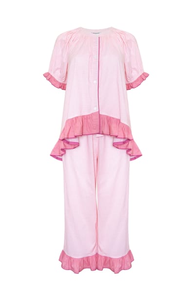 For The Creators Rose Bonnie Ruffle Maternity Sleep Set