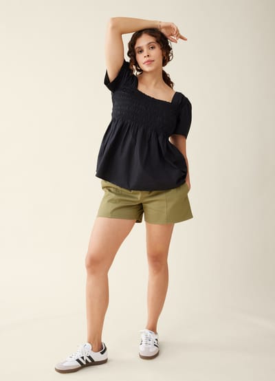 Ingrid+Isabel The Gwen Maternity Smocked Woven Top