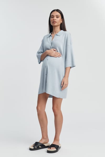 Legoe Heritage Kimono Knit Dress (Mineral Blue)