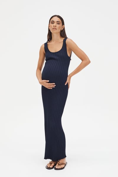 LÉGOE HERITAGE Scoop Neck Luxe Dress (Navy) - FINAL SALE