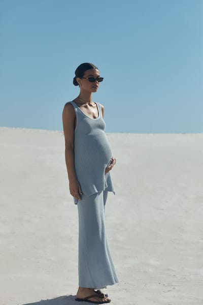 LÉGOE HERITAGE Arabella Knit Top (Mineral Blue) - FINAL SALE