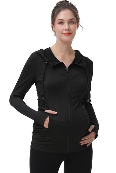 Kimi + Kai Kimi + Kai Maternity "Momo" Ruched Performance Jacket