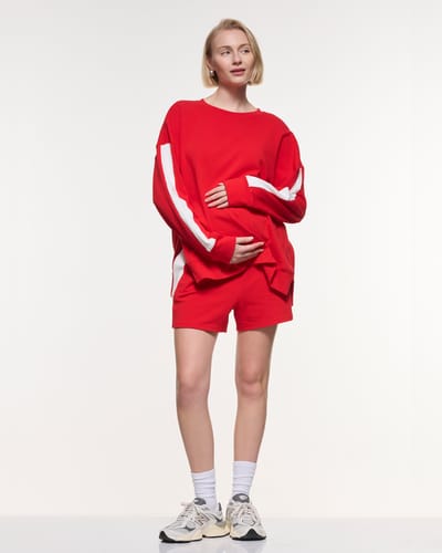 Soon Maternity Side Split Stripe Cotton Top