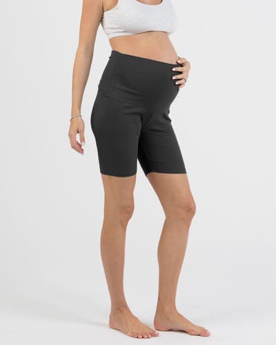 Angel Maternity Maternity Bamboo Bike Shorts in Black