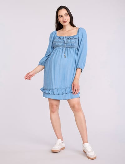 Motherhood Maternity Smocked Baby Doll Mini Dress