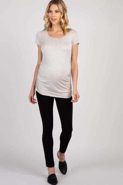 Active Basic PinkBlush Black Skinny Maternity Pants