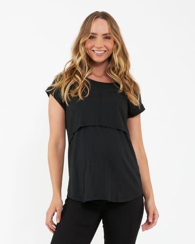 Ripe Maternity Richie Nursing Tee Black