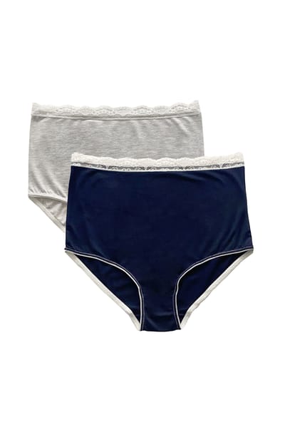 Angel Maternity 2-pack - Gracie Bamboo Maternity Underwear in Grey/Navy