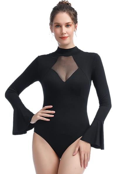 kimi + kai Kimi + Kai Women's "Jan" Turtle Neck Bell Sleeve Bodysuit