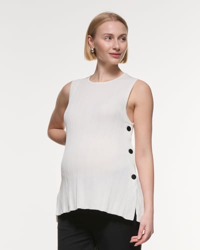 Soon Maternity Collette Linen Knit Feeding Tank