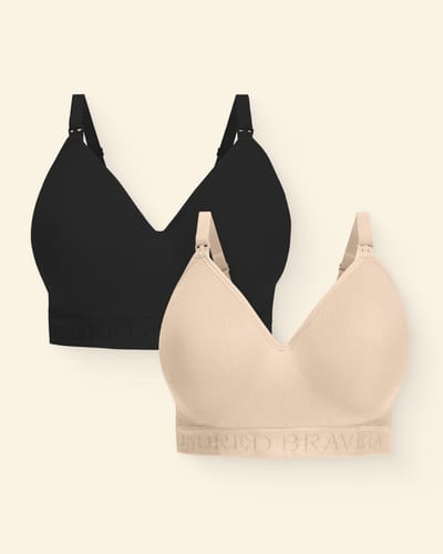 Kindred Bravely Sublime® Contour Nursing Bra Two-Pack | Beige & Black