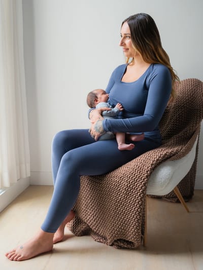 Kindred Bravely Jane Nursing Pajama Set | Slate Blue