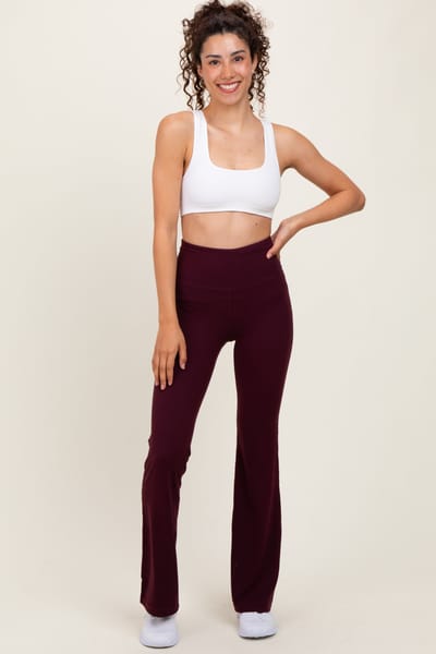 Rae Mode Burgundy Flared Leggings