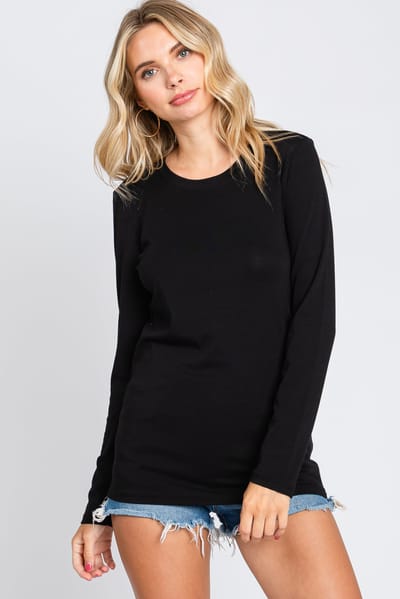 Haptics Black Long Sleeve Top