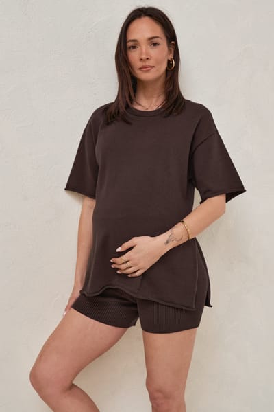 Bae the Label Cloud Nine Knit Tee - Chocolate