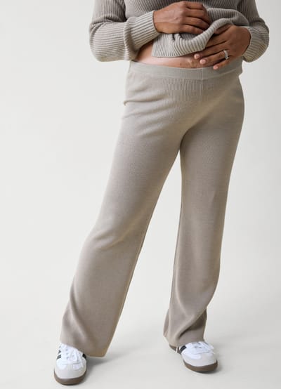 Ingrid+Isabel The Stay Cozy Maternity + Postpartum Sweater Pant Taupe