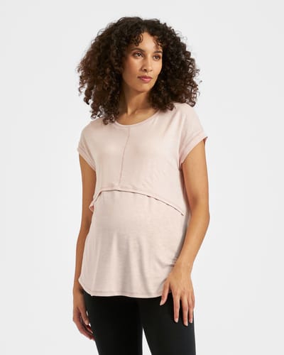 Ripe Maternity Dreamy Nursing Tee Pink Sand