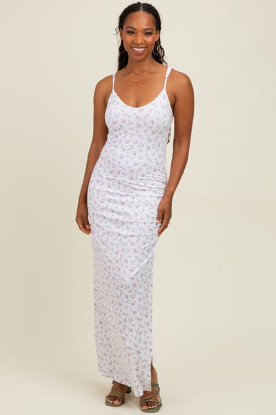 Rhea + Thea Ivory Spring Floral Print Sleeveless Dress