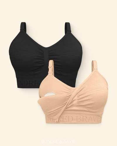 Storq Sublime® Hands-Free Pumping Bra Two-Pack | Beige & Black