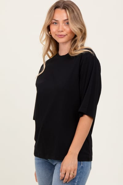 Popular 21 Black Crew Neck Oversized Tee