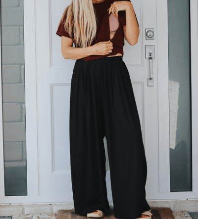 Cadenshae Wide Leg Ribbed Pants