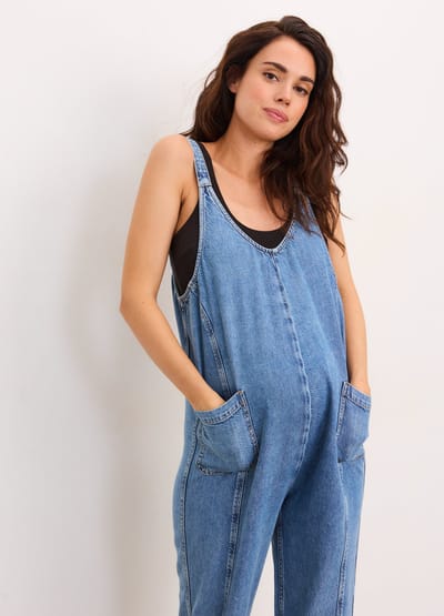 HATCH The Drapey Denim Nora Jumpsuit