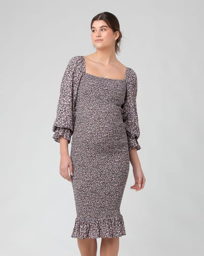 Ripe Maternity Willow Shirred Dress  Black