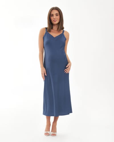 Ripe Maternity Harlow Slip Dress  Deep Blue