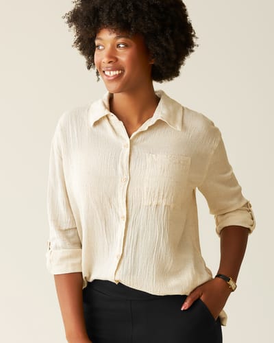 Kindred Bravely Reese Oversized Linen Button Down Shirt | Natural