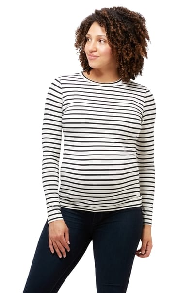 Special Addition Liv Striped Tee by NOM Maternity