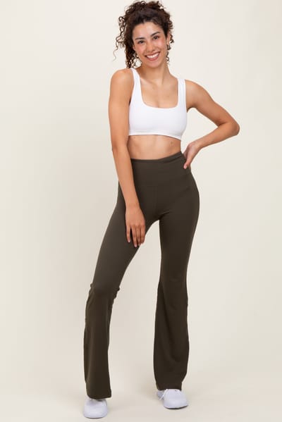 Rae Mode Olive Flared Leggings