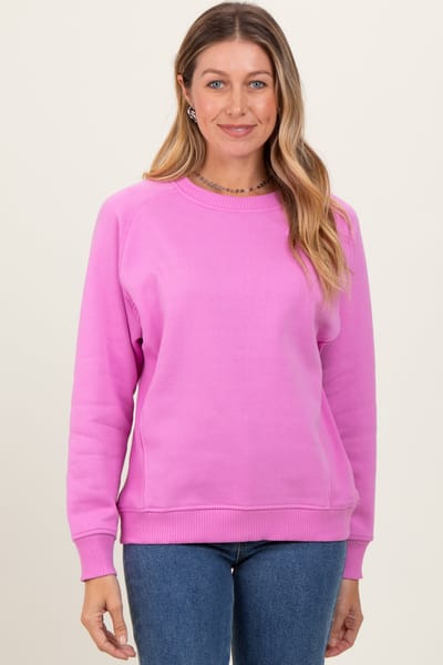 Zenana Outfitters Pink Fleece Sweatshirt