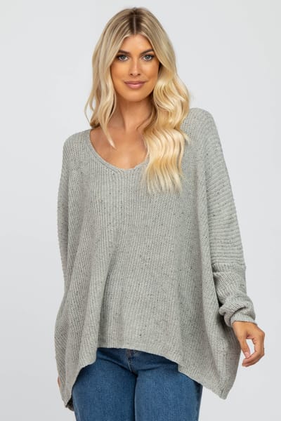 Miracle Grey Speckled Oversized Sweater