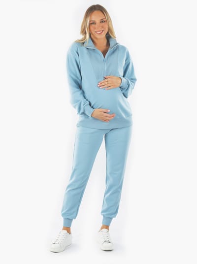 Angel Maternity Calla Maternity Tracksuit Set in light Blue
