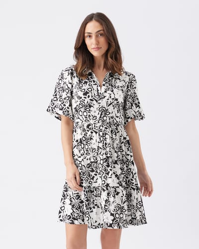 Ripe Maternity Nahla Linen Dress  Black / White