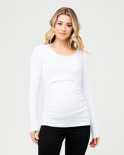 Ripe Maternity Organic Nursing Top White