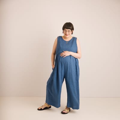 For The Creators Nursing & Maternity Jumpsuit - Ada - Aegean Blue