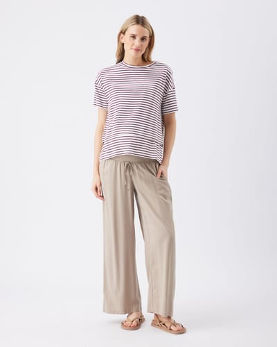Ripe Maternity Wide Leg Tencel Pant Taupe