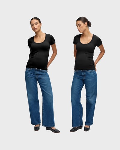 Ingrid+Isabel Seamless Maternity Rib Short Sleeve Crew Tee 2 Pack Bundle