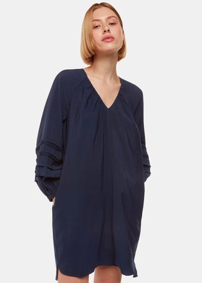 For The Creators Grace V Neck Dress in Navy
