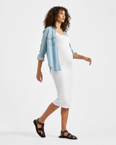 Ripe Maternity Luxe Knit Contour Dress White