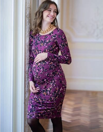Special Addition Padme Print Jersey Bodycon Maternity Dress