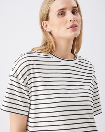 Ripe Maternity Jada Stripe Nursing Tee White / Black