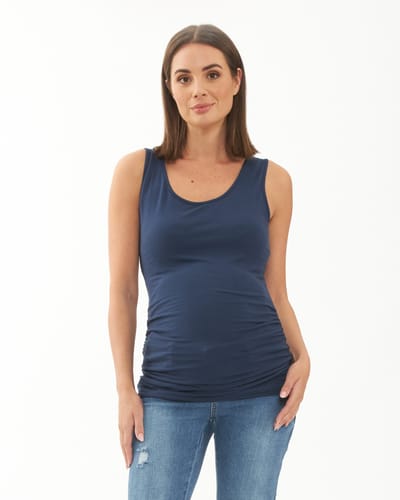 Ripe Maternity Organic Tube Tank Navy
