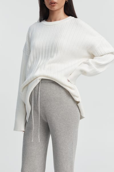 Legoe Heritage Crochet Knit Pant (Grey Marle)