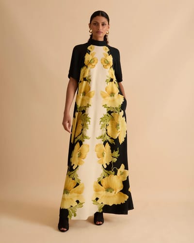 For The Creators Printed Column Maxi Dress