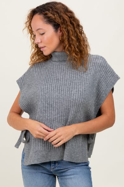 Wishlist Heather Grey Turtleneck Sweater Vest